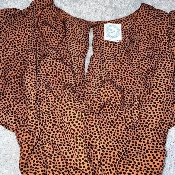 Polka Dot Flutter Short Sleeve Dress - Picture 3 of 5